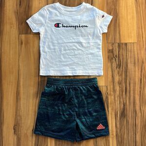 NEW Adidas Shorts And Champion Tee